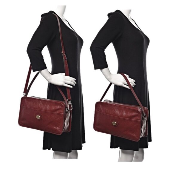 GUCCI MORPHEUS CALFSKIN SHOULDER CROSSBODY BAG BOHOCHIC BURGUNDY VERSATILE - Picture 9 of 16